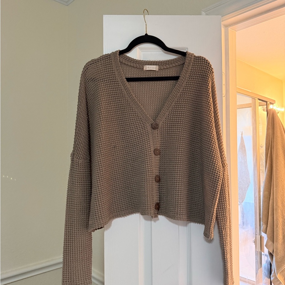Altar'd State Taupe Button-Up Cardigan